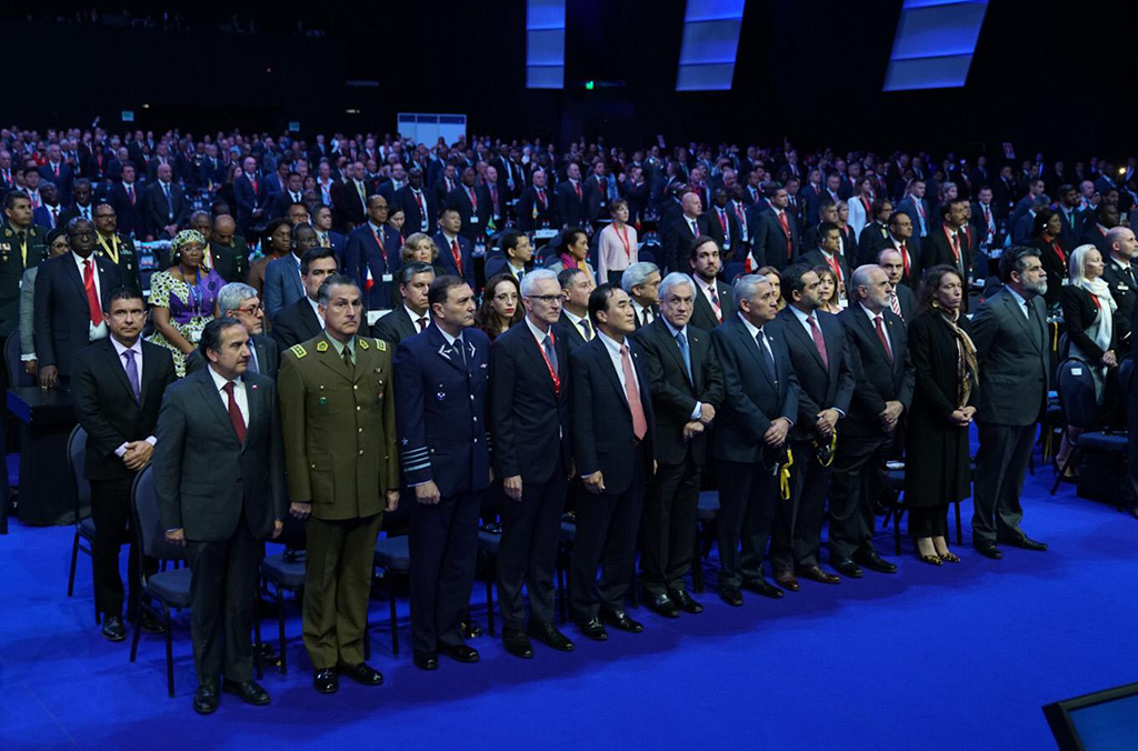 Hautes personnalités lors de l’ouverture de la 88ème session de l’Assemblée générale à Santiago.