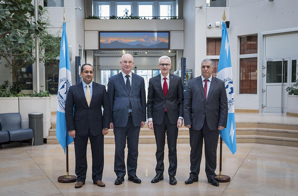 African Union delegation headed by Ambassador Smail Chergui (second from left) with INTERPOL Secretary General Jürgen Stock