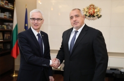 El Secretario General de INTERPOL, Jürgen Stock, se reunió con el primer ministro de Bulgaria, Boyko Borissov, durante la celebración del 30º aniversario de la adhesión del país a INTERPOL.
