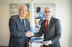 INTERPOL Secretary General Jürgen Stock (right) and African Union Commissioner for Peace and Security, Ambassador Smail Chergui.